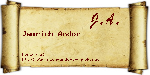 Jamrich Andor névjegykártya